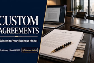 write custom business agreements and legal documents as an attorney