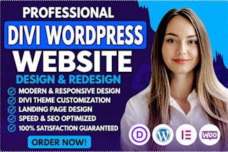 design divi wordpress website, divi theme website, divi, redesign landing page