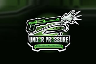design high resolution pressure cleaning logo