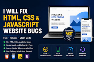 fix HTML, CSS, and javascript bugs