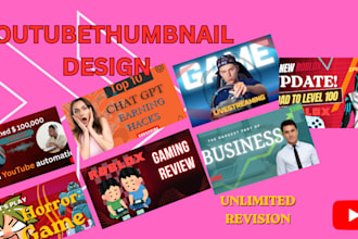 design 5 custom you tube thumbnails in 12hrs