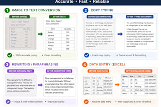 do professional data entry and typing