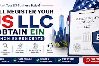 register US llc company for non USA residents, business registrations and ein