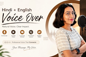 provide a natural hindi and english voice over