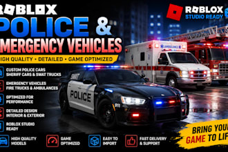 create roblox police cars, emergency vehicles, sheriff cars, and swat trucks