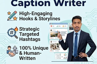 write professional social media captions and engaging posts