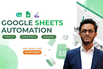 build google sheets automation, formulas, dropdowns, tracker