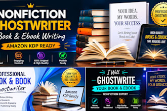 ghostwrite your nonfiction book, ebook, ghost book writer for amazon KDP