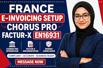 setup france company, chorus pro einvoicing france en16931 factur x integration