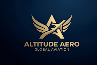 design airline, aviation, pilot or flight academy logo