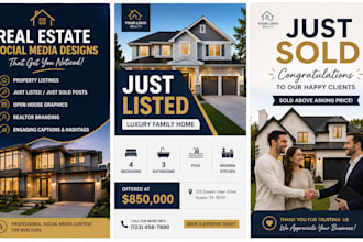 design professional real estate social media posts for realtors