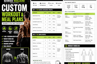 create a personalized workout and meal plan for weight loss and muscle gain