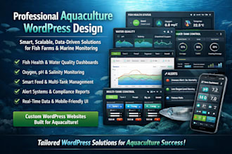 build wordpress website marine data website iot farm website n dashboards design