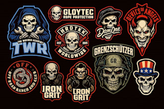 design skull logo mascot and illustration