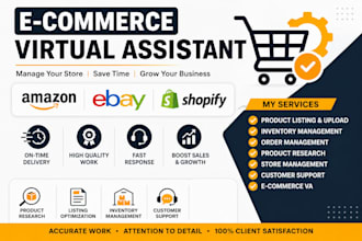 manage your amazon, ebay and shopify store professionally and ebay listing