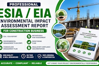 write esia report, eia environmental impact assessment for construction business