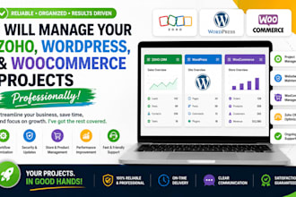 manage your zoho, wordpress, and woocommerce projects professionally