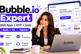 build bubble io website, bubble app, bubble mvp saas and maintenance