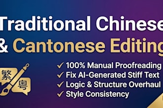 manually proofread and edit traditional chinese text