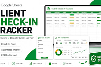 create a google sheets KPI tracker and client check in form
