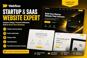 build a modern webflow startup website and saas landing page