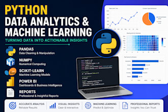 do python data analysis, machine learning, eda, dashboard and report writing