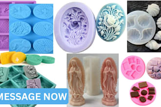 design soap candle chocolate and jewelry mold slip cast for 3d printing and ship