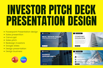 investor pitch deck sales presentation design google slides powerpoint canva ppt