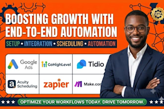 setup google ads gohighlevel tidio acuity scheduling zapier make com workflow