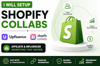 setup shopify collabs upfluence affiliate and influencer marketing