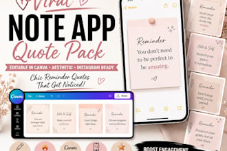 create viral aesthetic note app quote packs in canva
