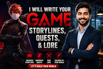 write game storylines, lore, puzzles, dialogue, characters, quests, and more