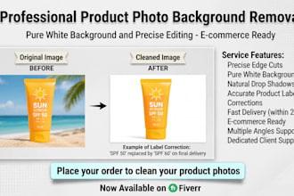 do professional product photo background removal and editing