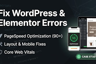 fix wordpress elementor errors and boost page speed optimization