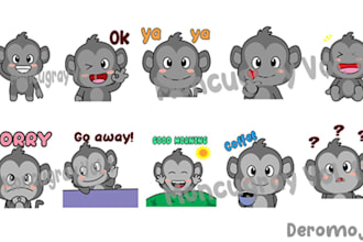 stickers moncugray cute monkey