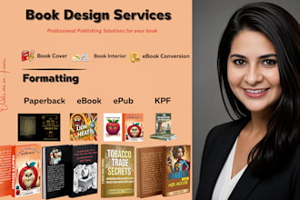 design book cover, book interior, and ebook conversion
