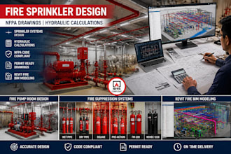 design fire sprinkler layouts, standpipe systems and permit ready nfpa drawings