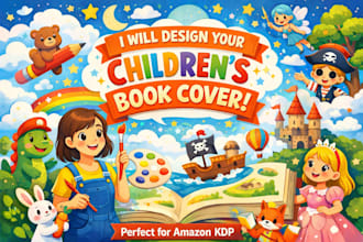 design children book cover, kids book illustration, amazon kdp cover book