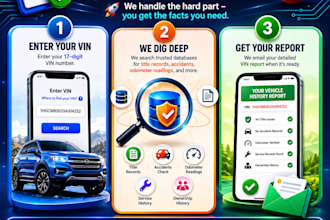 do a car vin check and vehicle history report with accident