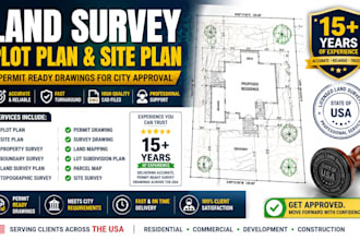 provide USA licensed land surveyor, plot plan for city permit and property