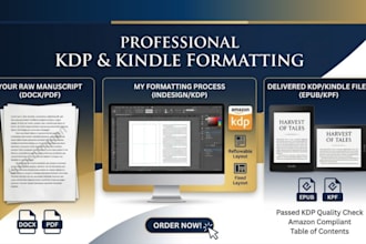 book formatting paperback design for amazon KDP ebook formatting ebook editing