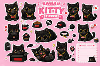 create custom kawaii stickers and anime sticker sheets