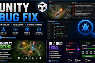 fix bugs and errors in your unity game