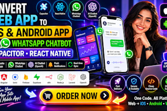 convert html webapp to ios android app whatsapp chatbot with capacitor react js