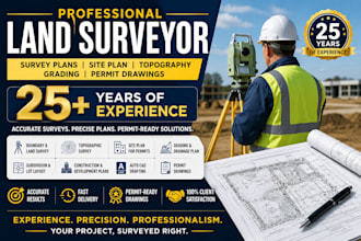 land survey draw survey plans site plan topography land surveyor grading permit