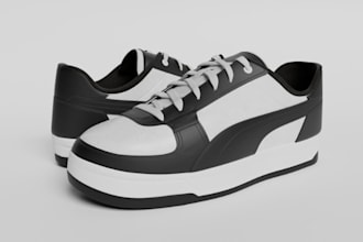 create photorealistic 3d footwear rendering for sneakers and shoes