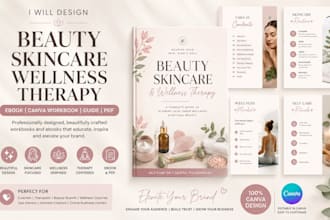 design beauty skincare wellness therapy ebook canva workbook guide PDF