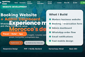 build a booking website with admin dashboard and whatsapp reservation