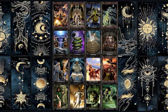 create spiritual tarot, oracle cards deck and zodiac astrology cards with box