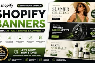 design professional shopify store banners, hero images, and sale graphics